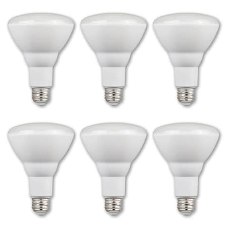 Bulb Flood LED Dimmablemable 9W 120V BR30 3000K Bright White E26 Med Base, 6PK